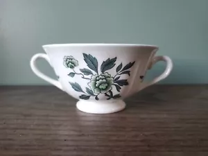 Wedgwood Green Leaf Barlaston Suppenschüssel mit Fuß Suppe England - Bild 1 von 8