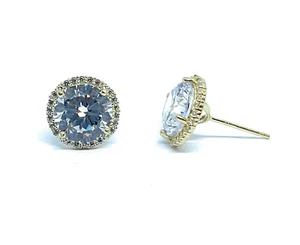 Pendientes de zirconio cúbico de oro liso ADIRFINE 10K - Imagen 1 de 4