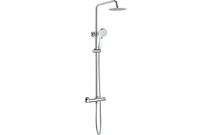 Mixer doccia barra termostatica rotonda con kit alzata e sopraelevazione 2 uscite tubo 1,5 m - Foto 1 di 8