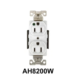 Toma de receptáculo dúplex hospitalario premium 1 pieza COOPER AH8200W 15A 125V NEMA 5-15 - Imagen 1 de 3
