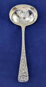 Antiguo cucharón de salsa de plata esterlina de 7,5" de A. Stowell & Co. - Imagen 1 de 4