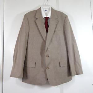 vintage 80s NEIMAN MARCUS SANDHURST jacket blazer sport coat pinstripe tan 42R