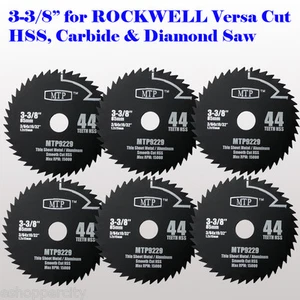 6x 44T HSS 3-3/8 Zoll Mix Holz & Metall Kreissägeblatt für Rockwell Versa Cut - Bild 1 von 2