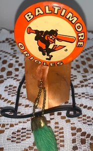 1966 Baltimore Orioles Pinback Button, Ribbon, Lucky Rabbits Foot MLB Baseball - Picture 1 of 20