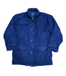 Land’s End Goose Down Parka Coat Men’s Size Large Talk Navy Blue Outerwear - Picture 1 of 7