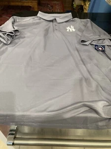 MENS MLB UNDER ARMOUR HEATGEAR NEW YORK YANKEES S/S POLO SHIRT GRAY 5XL NWT  - Picture 1 of 4