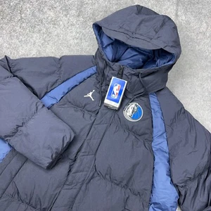 Jordan Dallas Mavericks Jacket Mens XL Blue Statement Full Zip Puffer NBA NEW - Picture 1 of 16