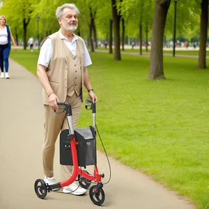Lightweight 3 Wheels Rollator Walker for Seniors - Foldable Aluminum Mobility Ai - Picture 1 of 11
