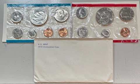1974  U.S. UNCIRCULATED MINT SET  WITH 1974-D  DOUBLED DIE OBV KENNEDY HALF Cover