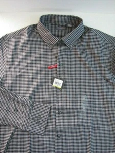 NEW VAN HEUSEN Flex Stretch Dress Shirt SIZE 15.5 MEDIUM Gray Check Classic Fit - Picture 1 of 7