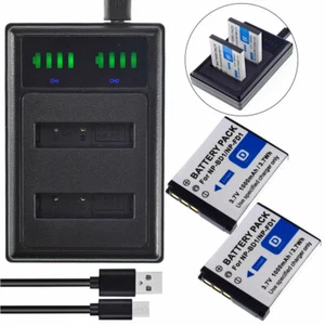 2X Akku + Ladegerät für Sony NP-BD1 FD1 Typ D CyberShot DSC-T77 T90 T900 TX1 G3 - Bild 1 von 8