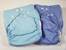 2 Fuzzi Bunz Cloth Diapers Perfect Size w Inserts L 25-45+ lbs Blue Purple Nwot