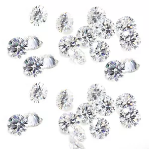 3.64ct VVS1 4pc-6.5mm ICE G-H WHITE ROUND LOOSE MOISSANITE DIAMOND Ring-earrings - Picture 1 of 1