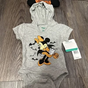 Disney Baby Minnie Mouse Halloween Body Kapuze mit Ohren Einteiler 6-9 M Neu - Bild 1 von 4