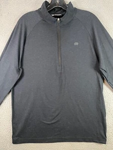 Travis Mathew Sweater Men Medium Black 1/4 Zip Pullover Taschen Golf Outdoor Männer - Bild 1 von 14