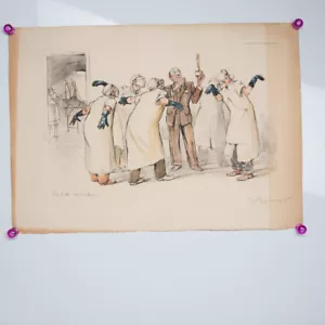 Gaston Hoffmann Medizinische Satire Lithographie Operation 1959 Ducher et cie 586 - Bild 1 von 11