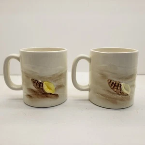 Otagiri Hand Crafted Shell Mugs Made In Japan Set Of 2 - Picture 1 of 10