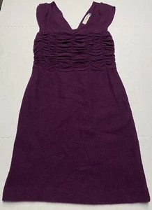 Sparrow Anthropologie Kleid Medium Merlot Lila Merinowolle Rüschen Ärmellos - Bild 1 von 11