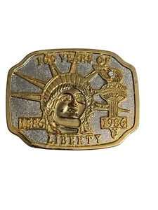 100 Years of Liberty 1886-1986 Belt Buckle - Statue of - USA - Patriot - Vintage - Picture 1 of 3
