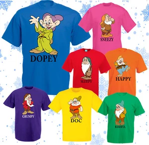 Seven Dwarfs T-Shirt, Family Matching Shirt, Unisex Adults Kids Tee Top - Picture 1 of 15