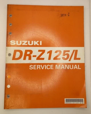 SUZUKI DR-Z125/L SERVICE MANUAL BOOK 99500-41124-01E K3 K4 K5 K6 K7 2003-07 USED - Image 1 of 3