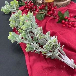 RACIMO DE HOJA DE PIVOTE DE NIEVE DE NAVIDAD 95CM DECORACIÓN DE EVENTOS FESTIVOS HOGAR DE NAVIDAD - Imagen 1 de 1