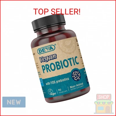 Probiótico vegano DEVA con suplemento prebiótico FOS - 2 mil millones de UFC con 100 mg  Foto 1 de 2