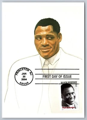 Макси-карта No3834 Black Heritage Paul Robeson FDC - Изображение 1 из 2
