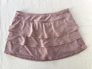HEAD Women’s Dusty Rose Tiered Tennis Golf Pickleball Skirt Skort Size Large - Picture 1 of 7