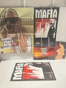 Four Promotional Game Posters - Grand Theft Auto: San Andreas & Vice And Mafia - Picture 1 of 6