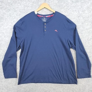 Tommy Bahama Men's Blue Long Sleeve Henley Shirt Size XL Cotton/Polyester Blend - Picture 1 of 10