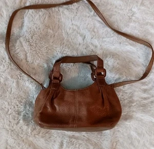 Braune kleine braune Schultertasche Handtasche aus echtem Leder - Bild 1 von 7