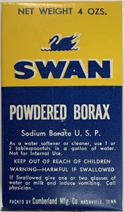 Vintage volle Schachtel Schwan pulverisierter Borax - Cumberland Mfg Co 1950 Laden Display Seife - Bild 1 von 1