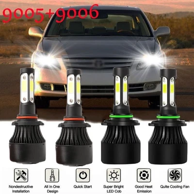 For Toyota Avalon 1995-2007 4PC LED Headlight Bulbs High & Low Beam Combo 60 - Image 1 of 4