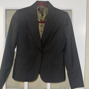 Anne Klein Damen Anzugjacke schwarz Streifen gefüttert Blazer Petites 2P - Bild 1 von 6