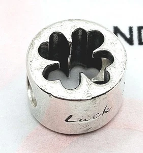●Original Pandora Charm mit Makel! "Glück + Mut" 797868 Kleeblatt, Glücksbringer - Bild 1 von 4