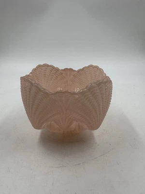 Luminária quadrada de vidro rosa vintage art déco globo capa conchas banheiro  - Imagem 1 de 4