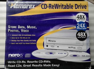 Memorex CD Rewritable Drive 48x Write Speed 24x Rewrite Speed 48x Read Speed NEW - Picture 1 of 7