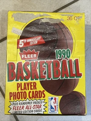Fleer 1990-91 Basketball Box 36 packs per Box Unsearched from Case Box Damage - Image 1 of 4