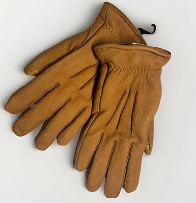 UGG Camp Gloves  NUbuck Chestnut Tan Faux fur Touch Screen LARGE Mens NEW - Image 1 of 4