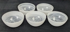 Set 5 ciotole per cereali traslucide Mariposa Alabastro bianco vortice 5-1/4"  - Foto 1 di 7