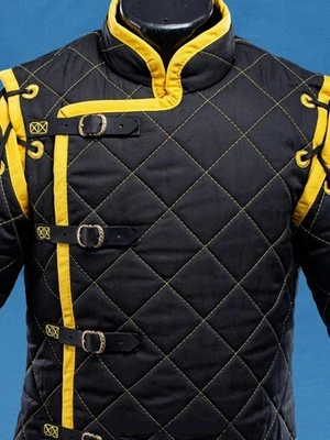 Chaqueta acolchada medieval acolchada Gambeson Armor para LARP, recreación, SCA Cosplay Foto 1 de 4
