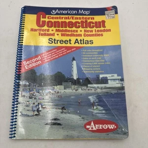 Central/Eastern Connecticut Street Atlas Arrow 2nd Ed. 2004 Hartford Windham - Picture 1 of 18
