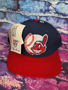Rare New Vintage The Game Cleveland Indians Snapback Back Hat Wool NOS Wahoo - Picture 1 of 11