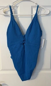 JS Jessica Simpson Womens Plunge One Piece Swimsuit, Medium - Picture 1 of 6