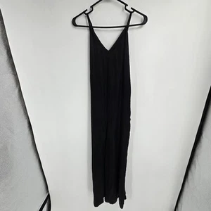 Nuovo pagliaccetto Athleta Calm Cool nero tuta L 100% tasche cupro scollo a V taglia XS - Foto 1 di 8