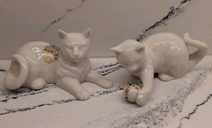 Lote De 2 Estatuillas Gato Colección Joyas China Lenox De Colección - Imagen 1 de 9