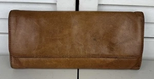 Hobo dreifach faltbare Clutch lange Geldbörse Magnetverschluss Schlüsselanhänger Leder hellbraun - Bild 1 von 17
