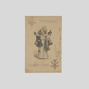 Cartolina augurale d'epoca Natale ill Zasche Froehliche-Weihnachten! VG - Picture 1 of 2