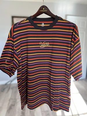 Camiseta Willy Wonka Converse Para Hombre Mediana Manga Corta Rayas Cuello Redondo Foto 1 de 3